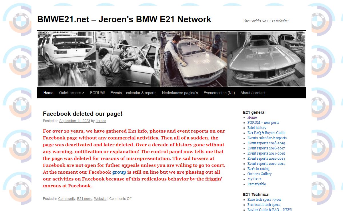 BMWE21.net – Jeroen's BMW E21 Network | The world's No 1 E21 website!