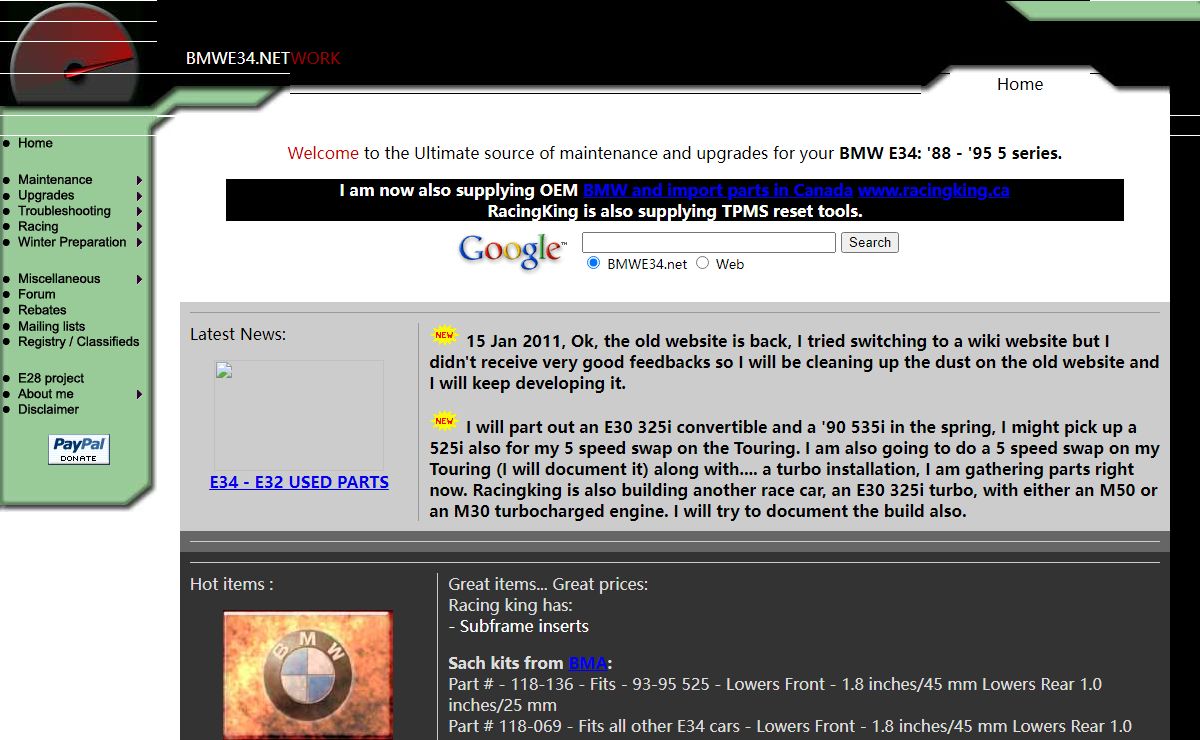 BMW E34 5 series Website