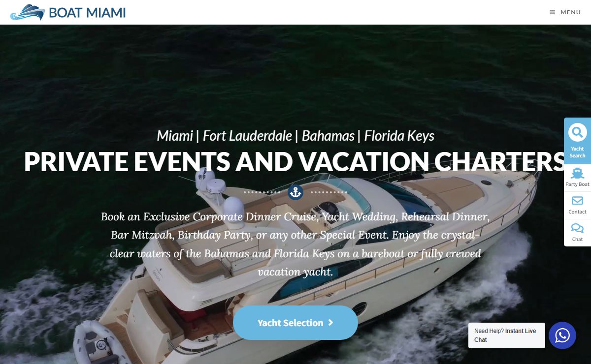 Miami Yacht Charters and Party Boat Rentals for Yacht Weddings in Florida and Ft Lauderdale