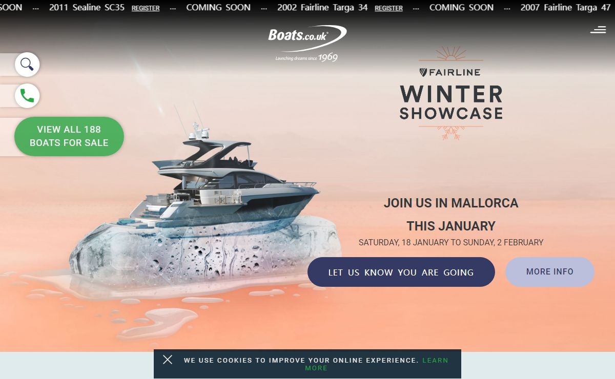 Boats for sale - New and used Fairline, Williams, Kawasaki, Sea Ray, Parker