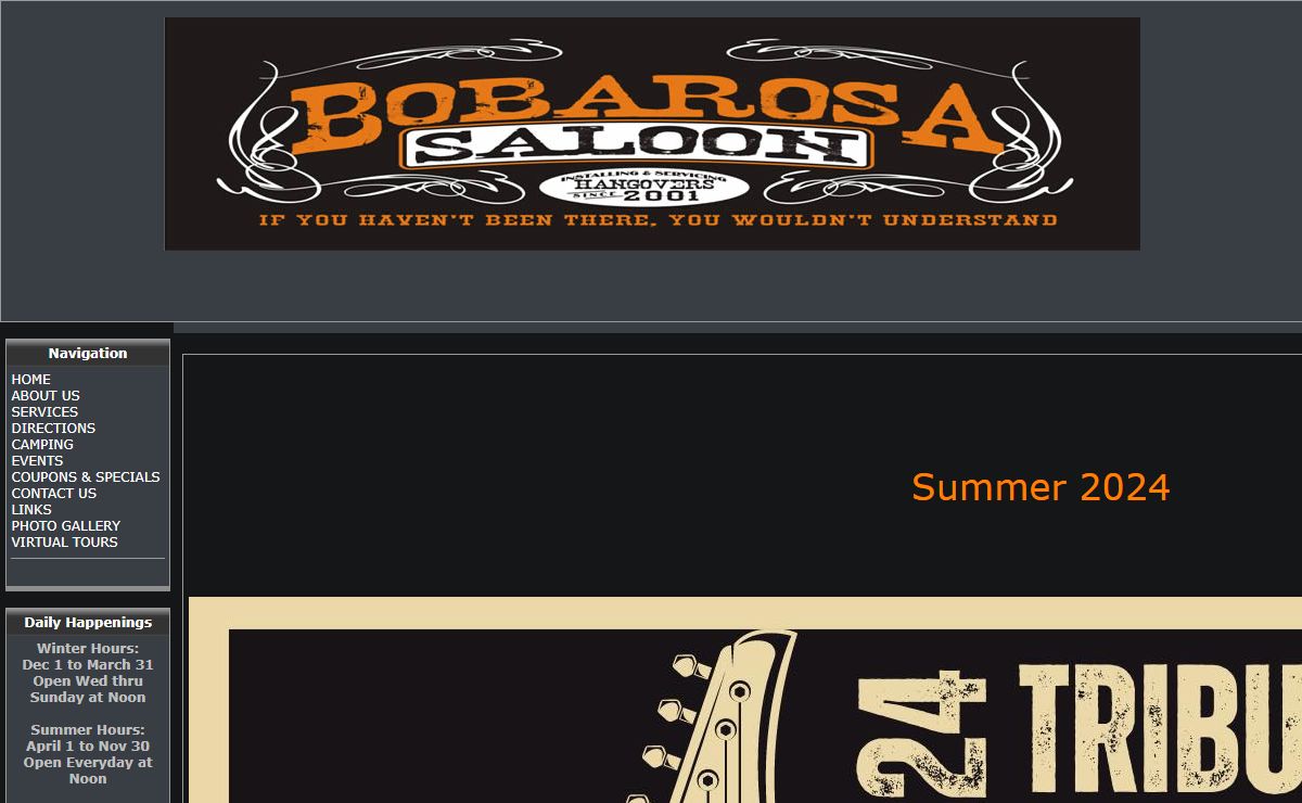 www.bobarosasaloon.com - The Official Bobarosa Saloon Website