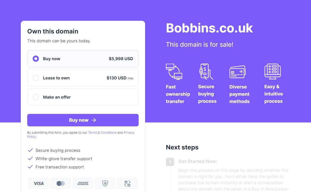 Bobbins.co.uk is for sale. Buy it today!