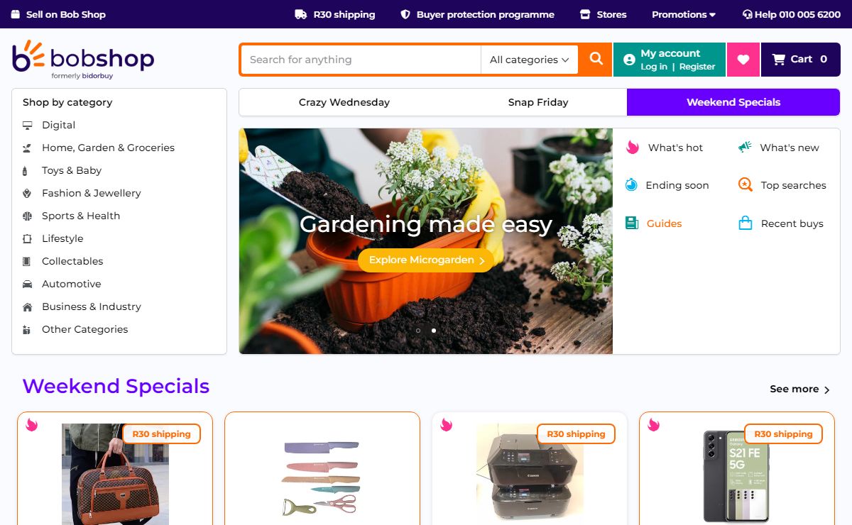 Bob Shop online shopping South Africa | bid or buy today