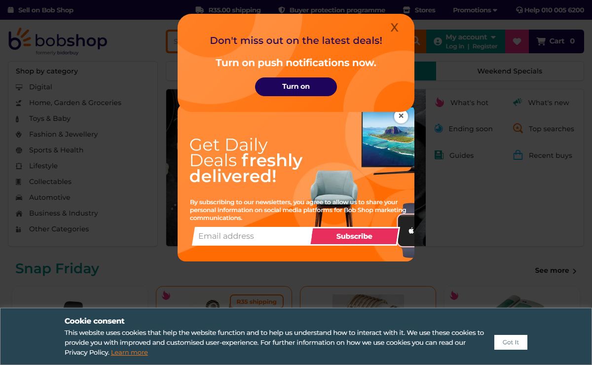 Bob Shop online shopping South Africa | bid or buy today
