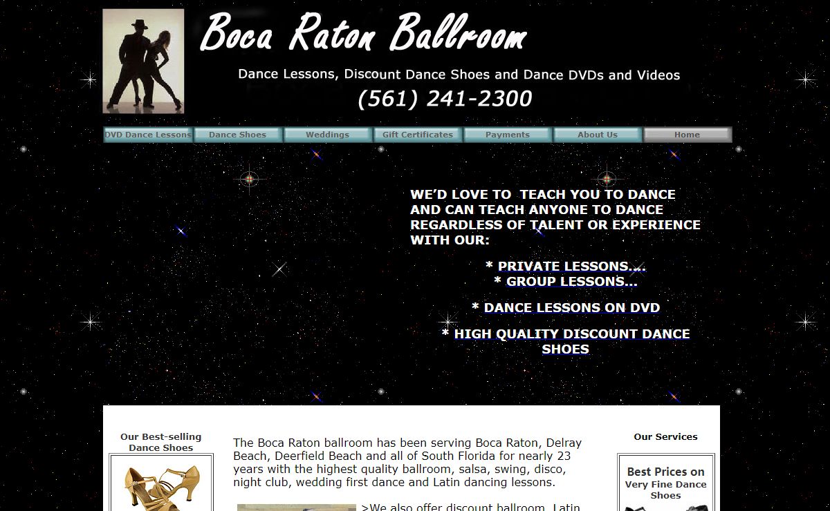 Boca Ballroom - ballroom dancing lessons,dance shoes,instructional dvd's,