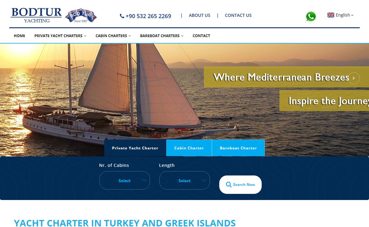 Yacht charter Turkey. Rent Bodrum gulet for yacht cruise Turkey