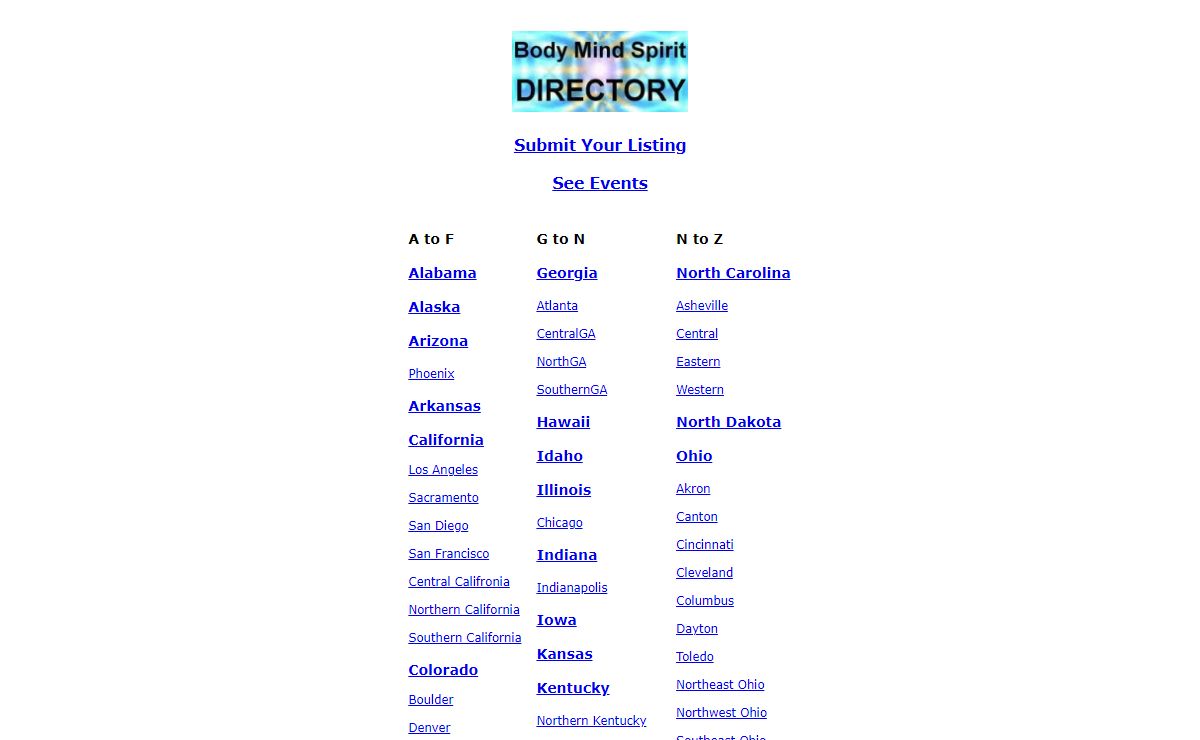 Body Mind Spirit DIRECTORY - Holistic Health and Natural Healing