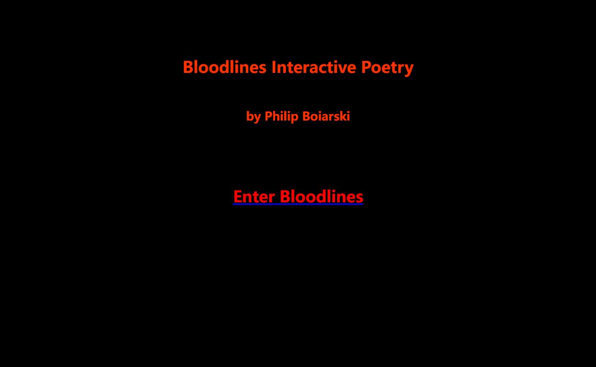 Bloodlines Interactive Poetry by Philip Boiarski