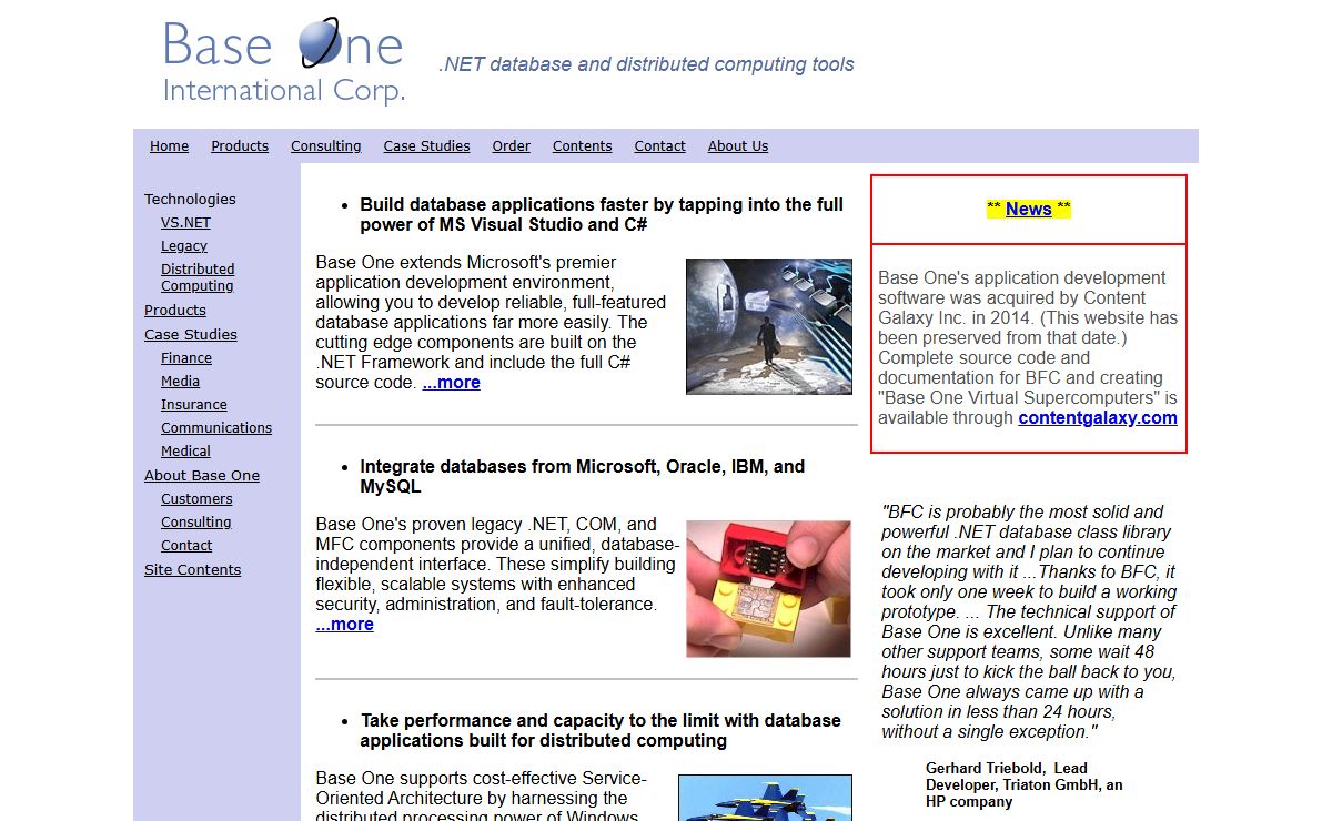 Base One - .NET database programming tools