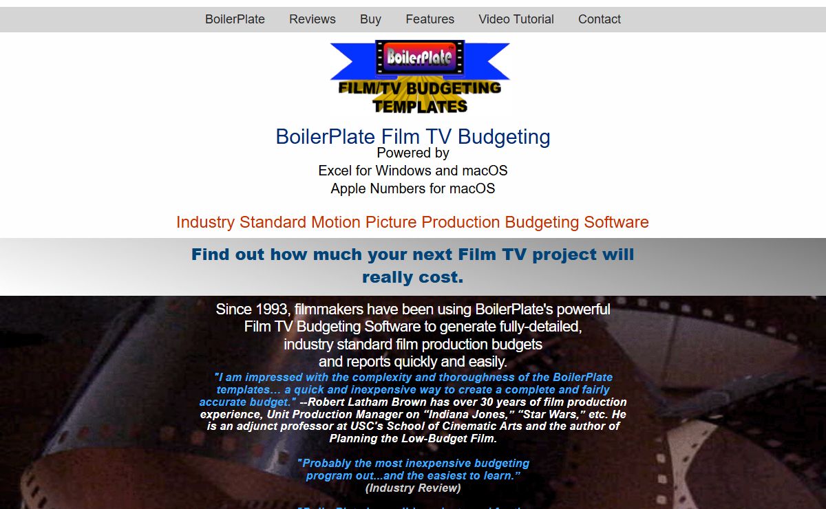 BoilerPlate Film TV Budgeting Software