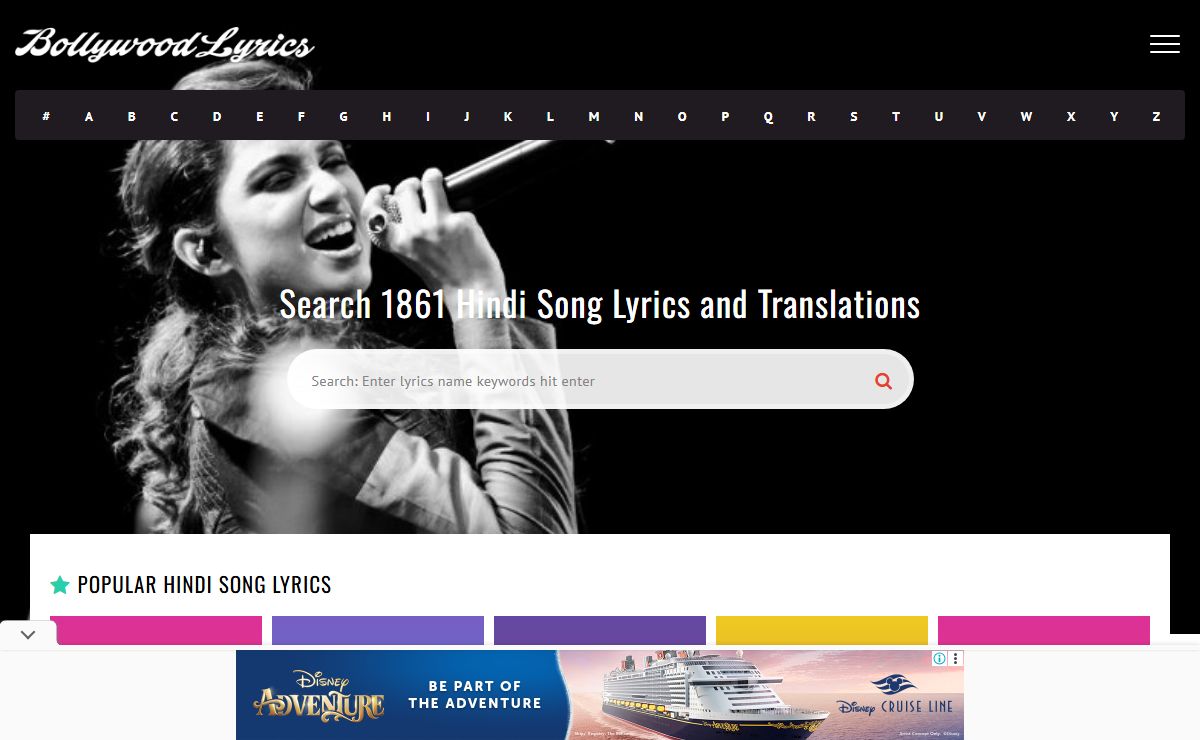 Hindi Bollywood Movie Lyrics - BollywoodLyrics.com