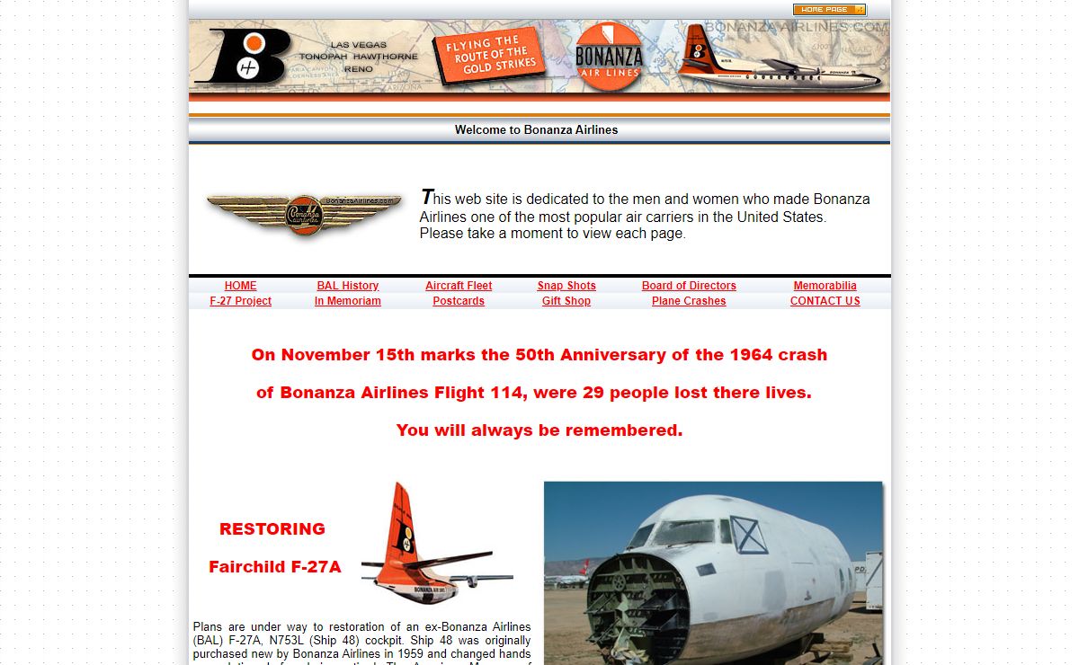 Bonanza Airlines Historical site