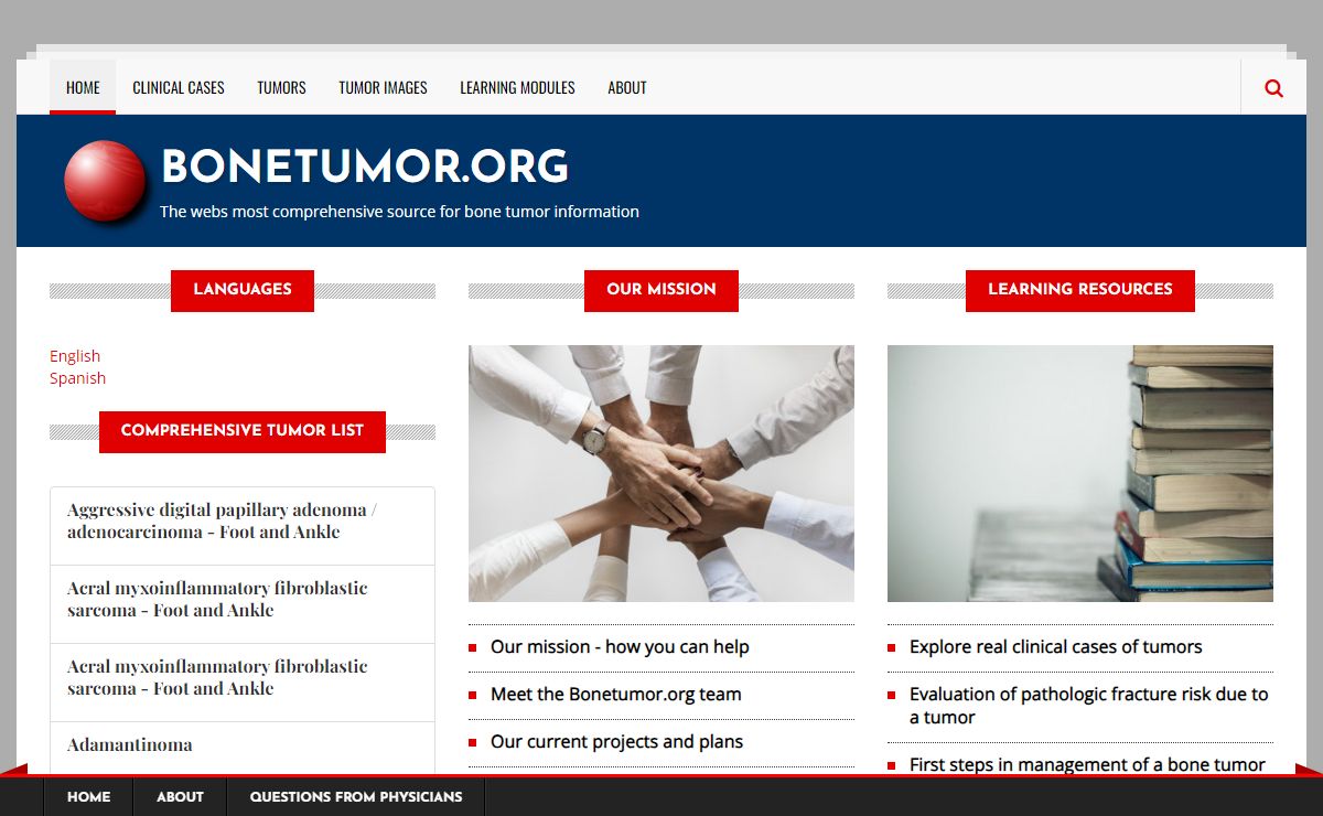 Welcome to Bonetumor.org - The Web's most comprehensive bone tumor resource | BoneTumor.org