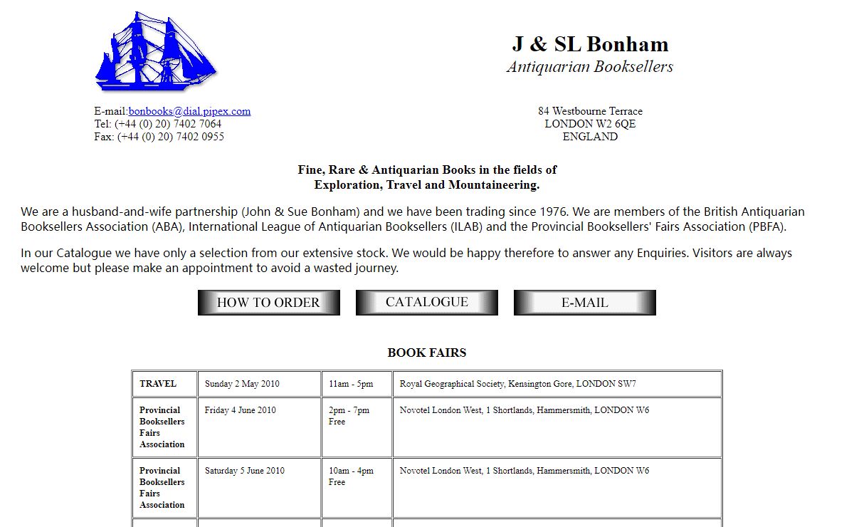 J & SL Bonham - Antiquarian Booksellers
