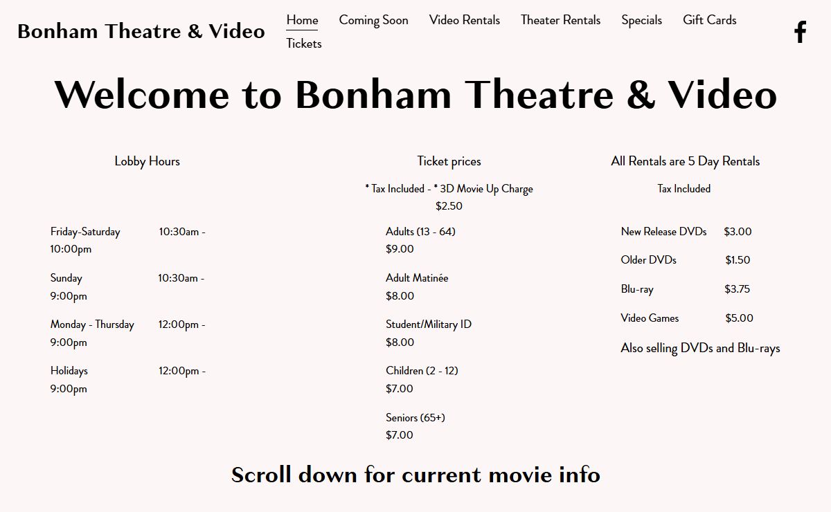Bonham Theatre & Video