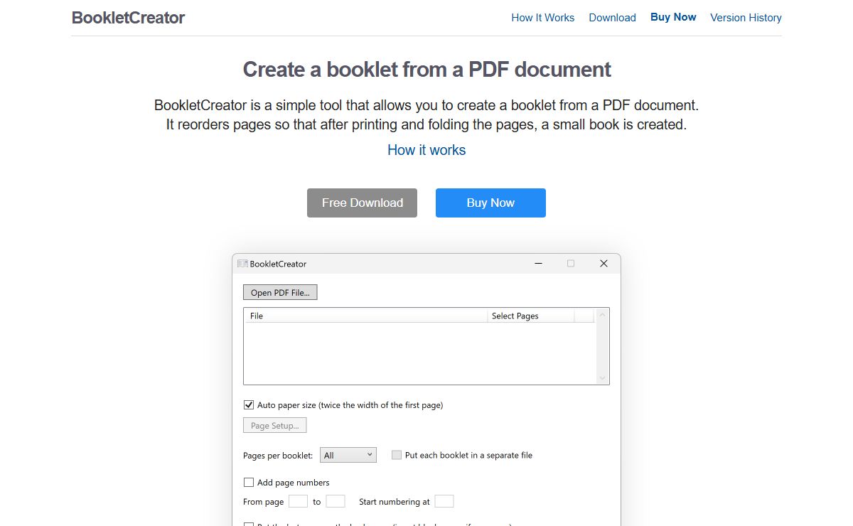BookletCreator - create a booklet from a PDF document