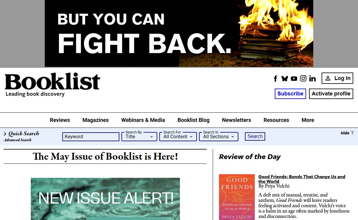 Booklist Online: Leading Book Discovery
