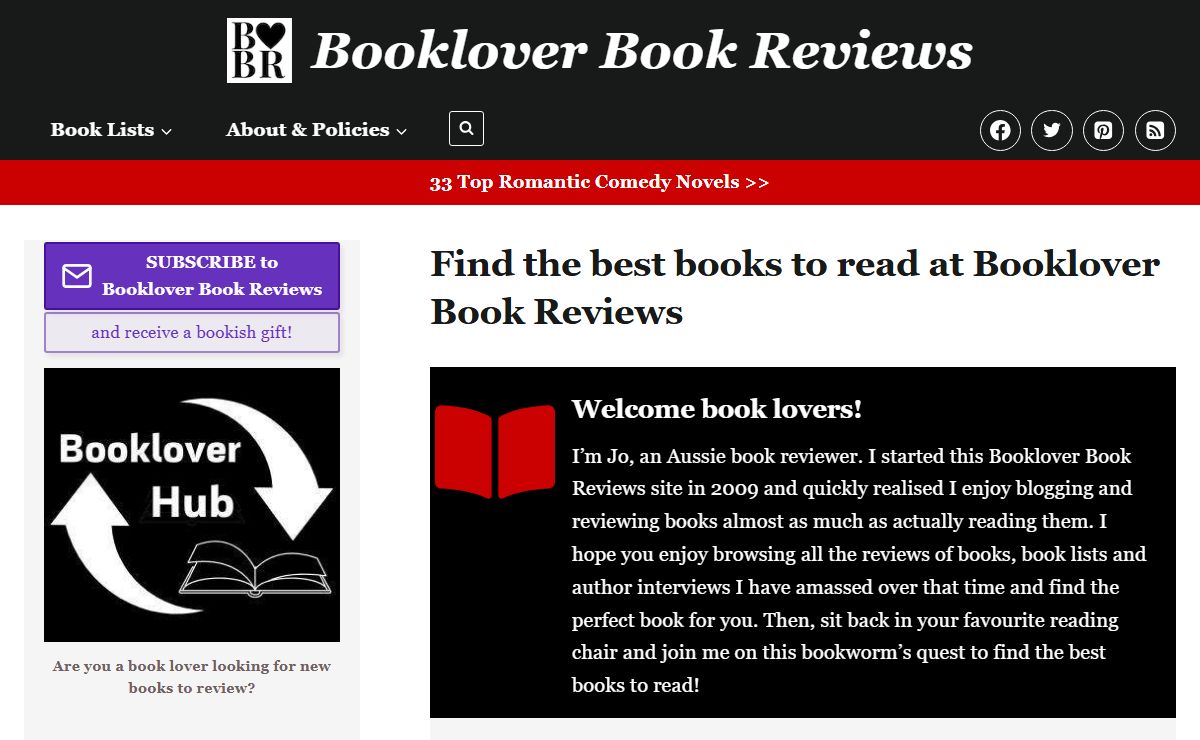 Find the best books to read at Booklover Book Reviews