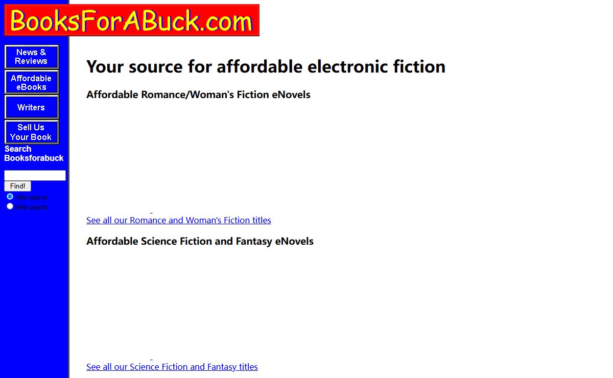 BooksForABuck.com--Your source for affordable electronic fiction