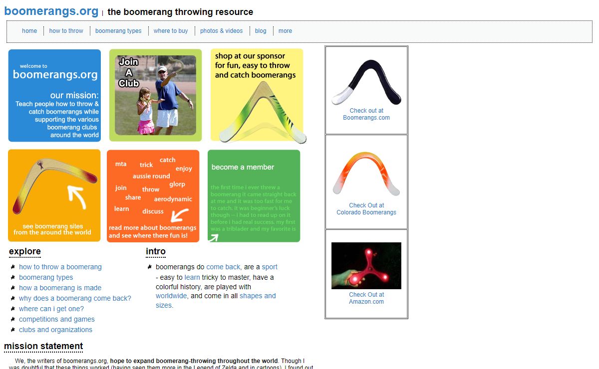 boomerangs.org | boomerang information resource