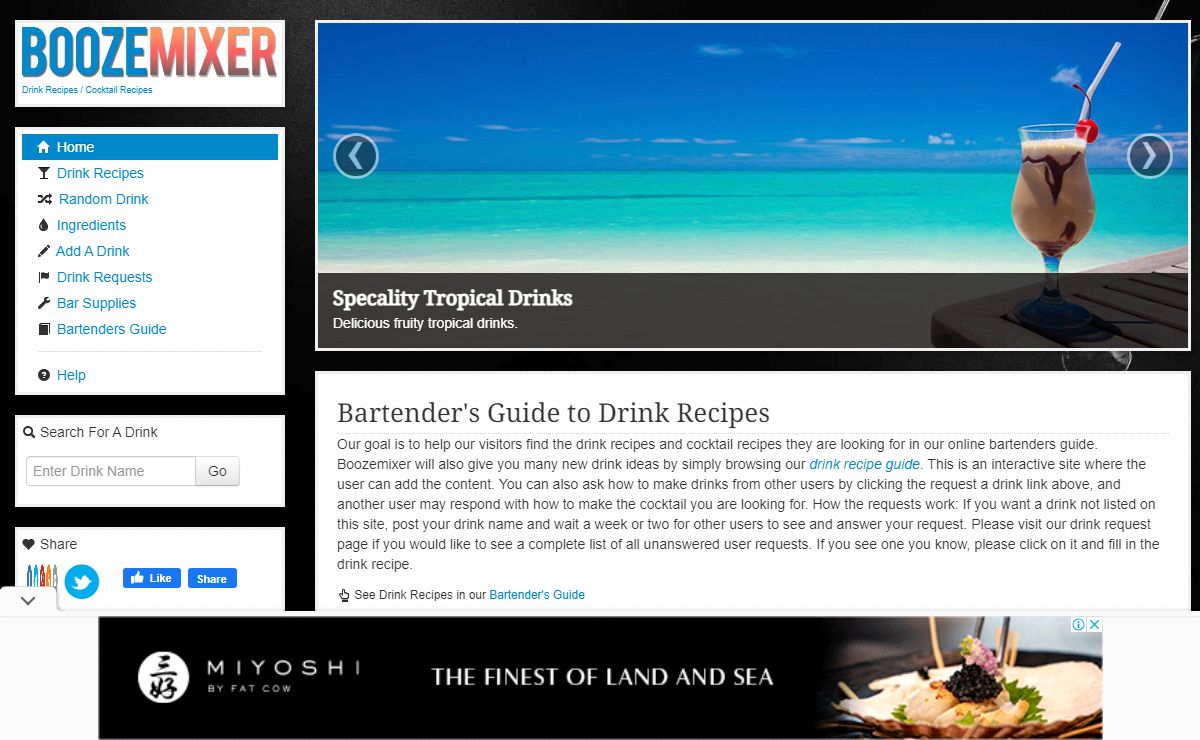 Bartender's Guide to Drink Recipes | Boozemixer