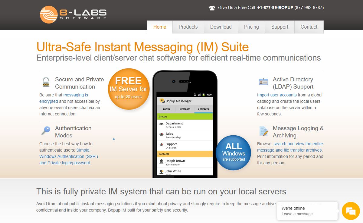 Bopup IM - Secure instant messaging & chat software for private business communications