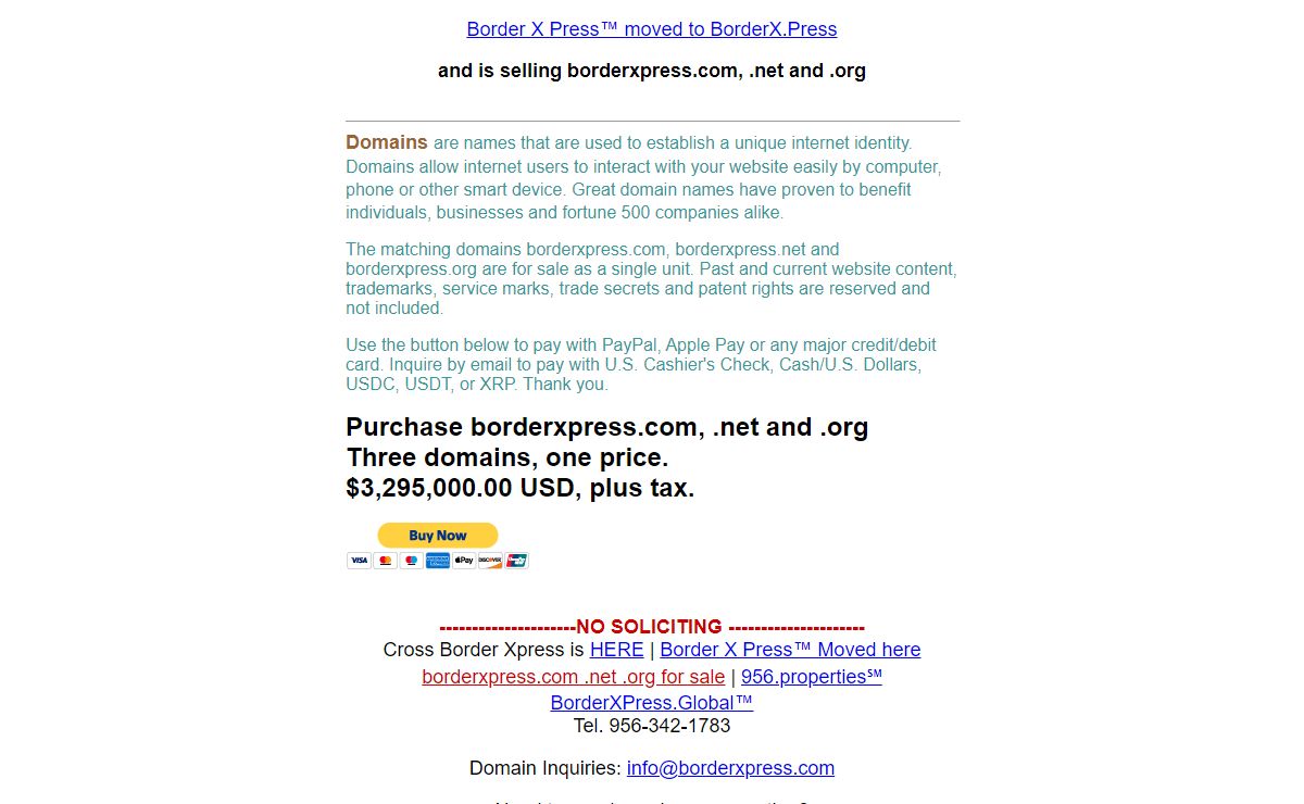 Happy New Year - Border X Press™ moved - Domains For Sale - January 2025