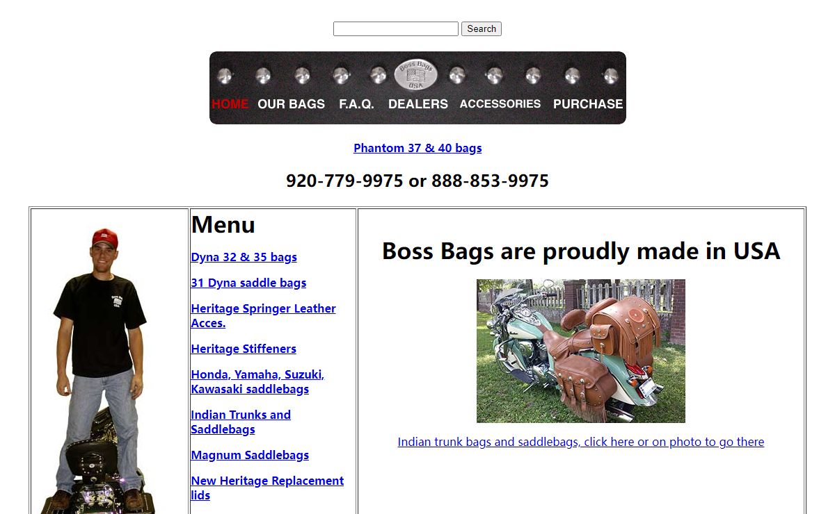 Motorcycle Saddlebags By Boss Bags 1-888-853-9975