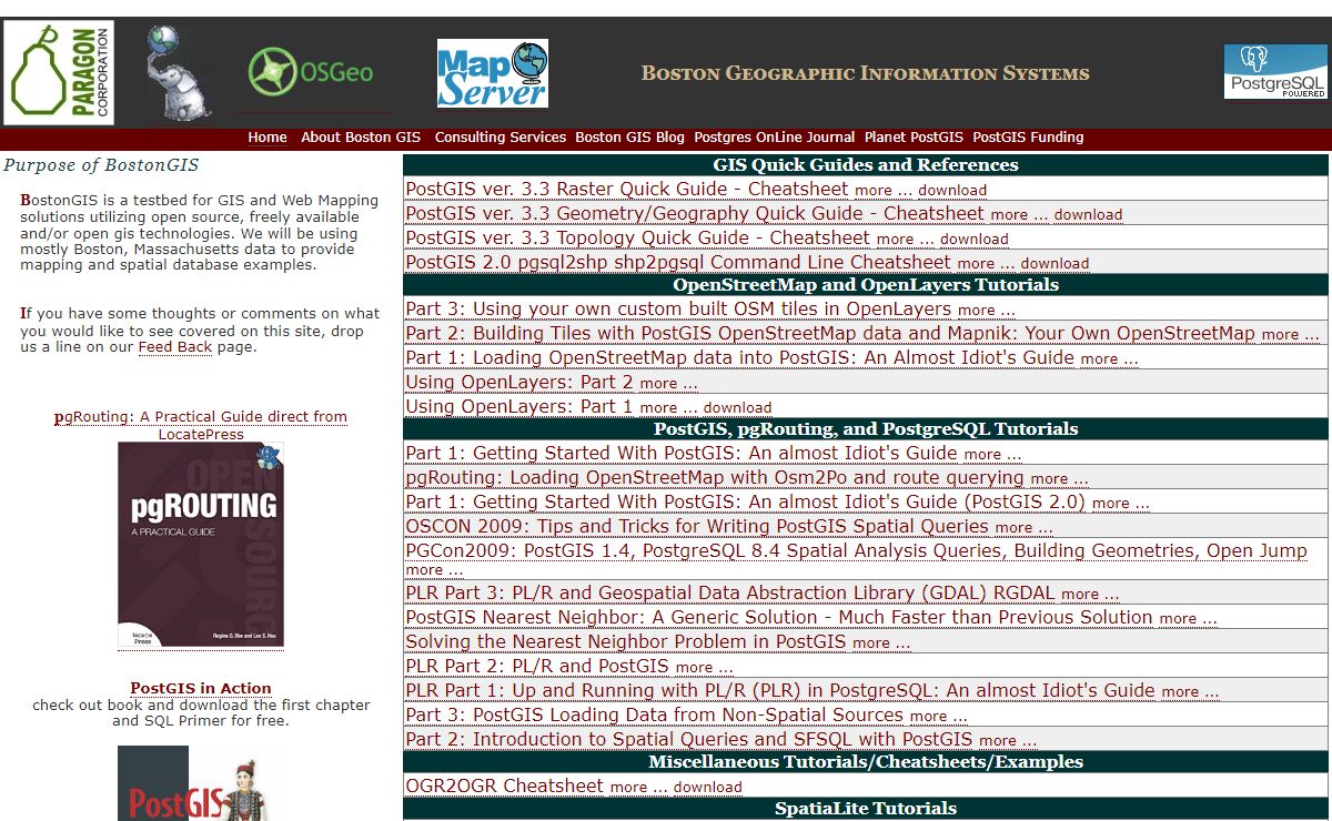 Boston GIS: Geographic Information Systems Web Mapping OpenGIS and open source Solutions