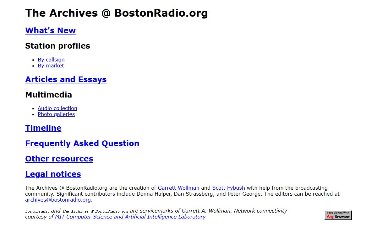 The Archives @ BostonRadio.org