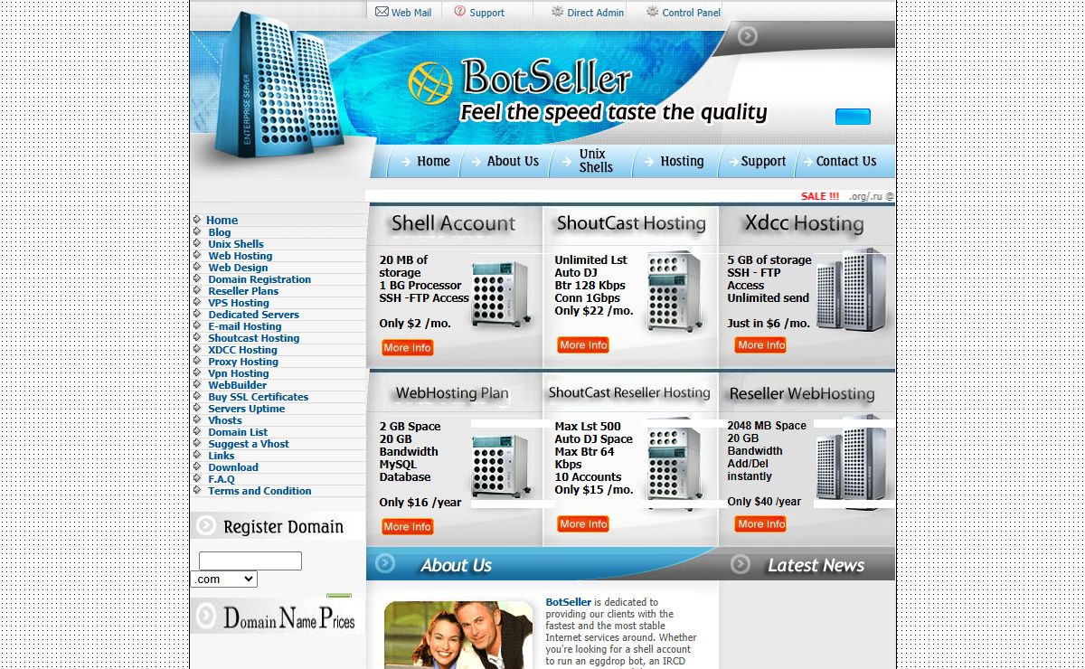 BotSeller.Net -- Provides bnc, psybnc, web builder, vpn, ircd, vps, vpn,web hosting and irc shell Services !!!
