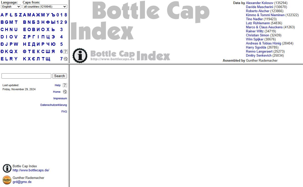 Bottle Cap Index