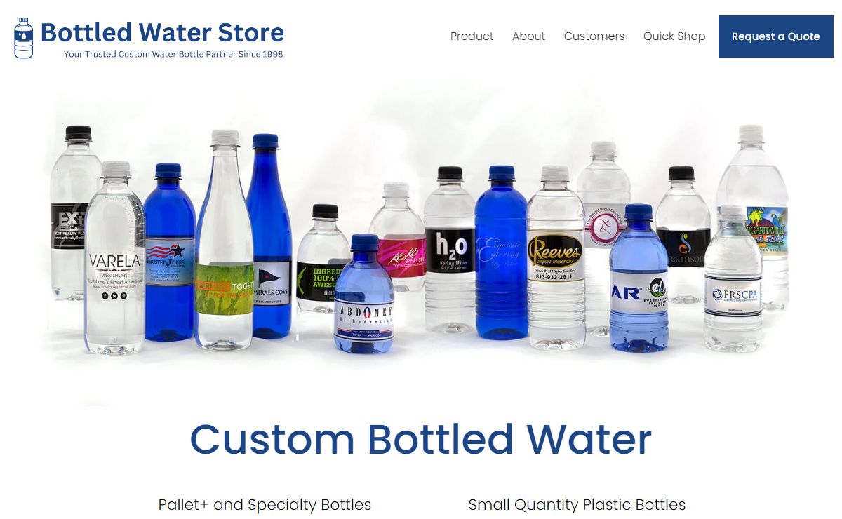 Custom Label Bottled Water | Bottled Water Store