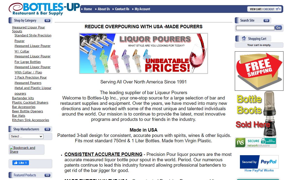 Measured Liquor Pourers and Bar Supplies