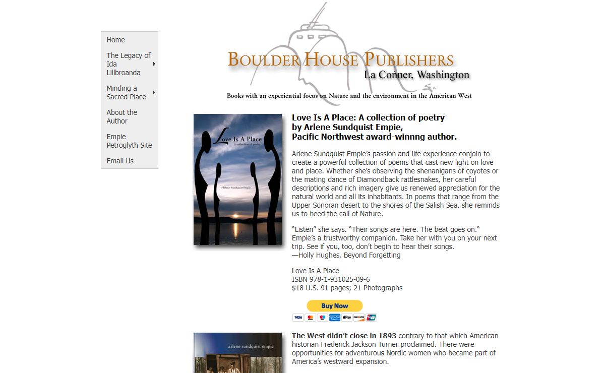 Boulder House Publishers | Publishers of fine books, including The Legacy of Ida Lillbroanda