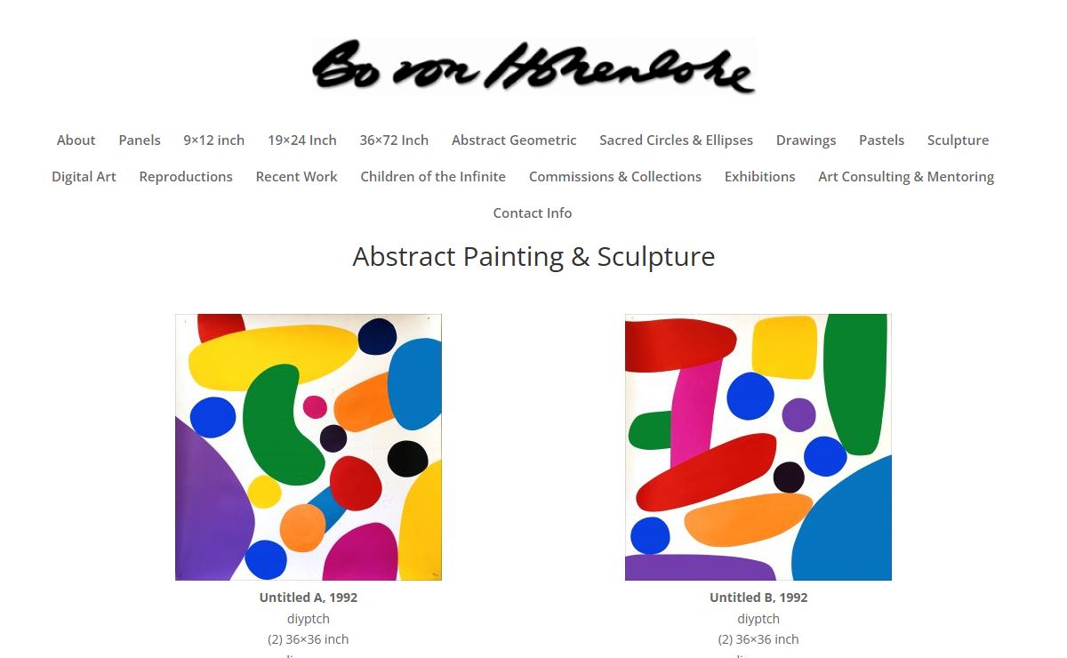 Bo von Hohenlohe, art, abstract, minimalism, paintings, sculpture, painted steel sculpture, Santa Barbara