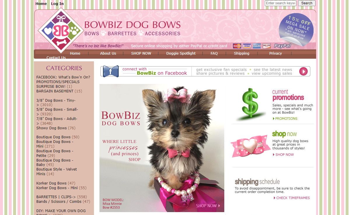 Dog Bows, Quality Dog Bows - Yorkie, Maltese, Shih Tzu - by BowBiz