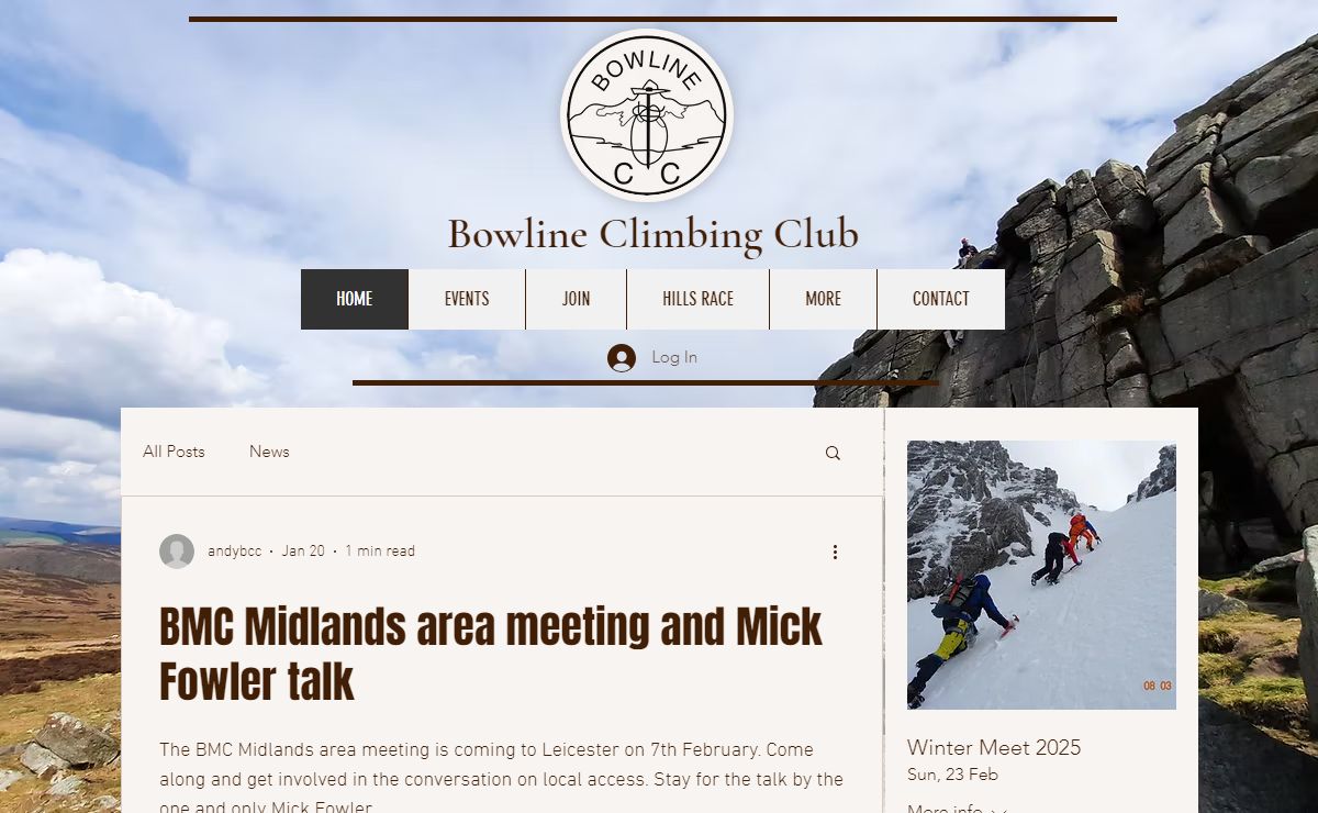 HOME | The Bowline - a Midlands-based mountain sports club