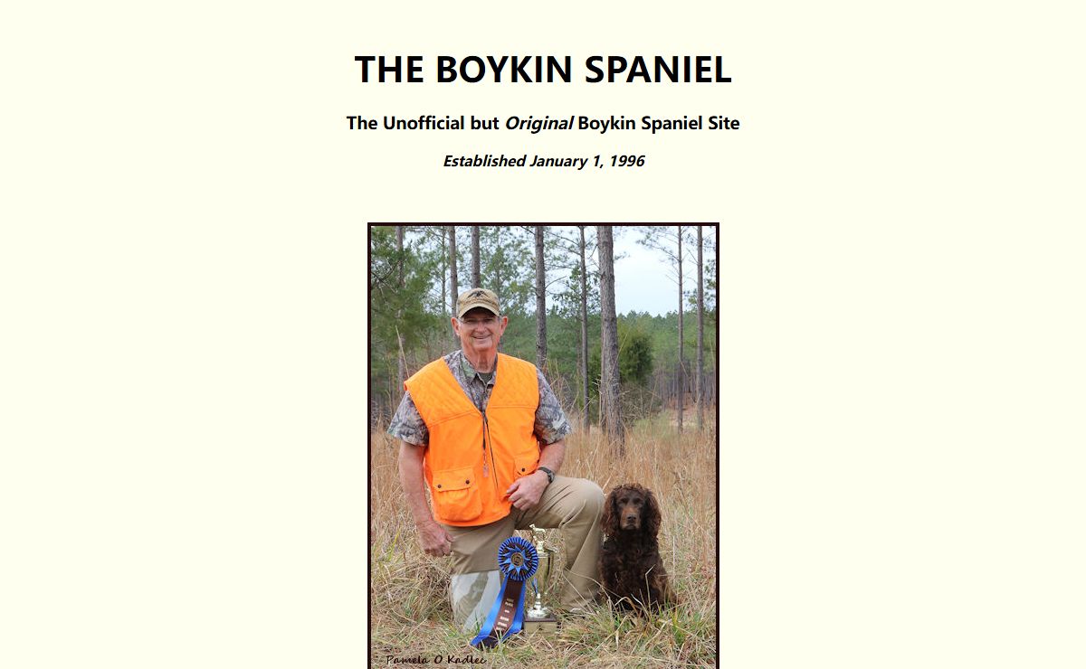Pam's Boykin Spaniel WWW Site