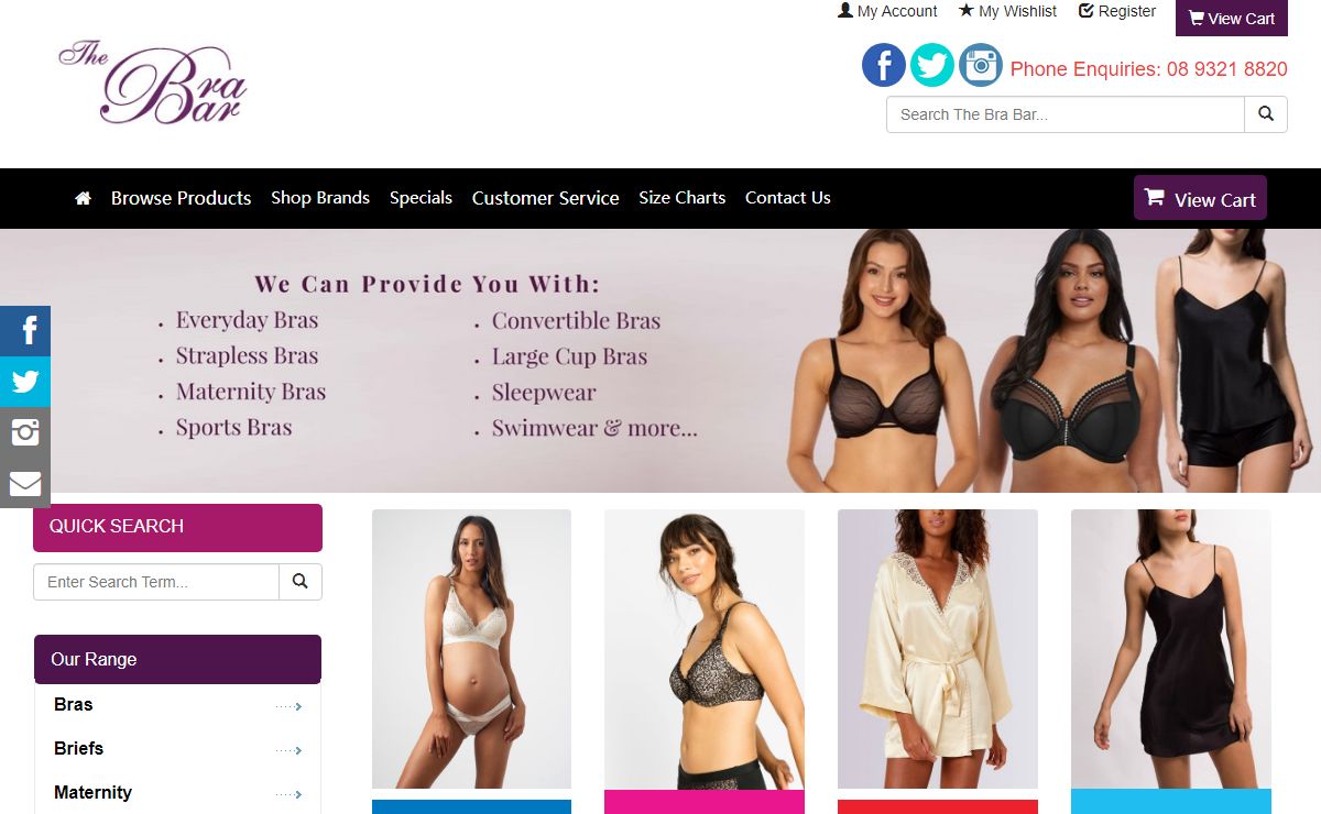 Brabar Womens Lingerie Range Online Shop