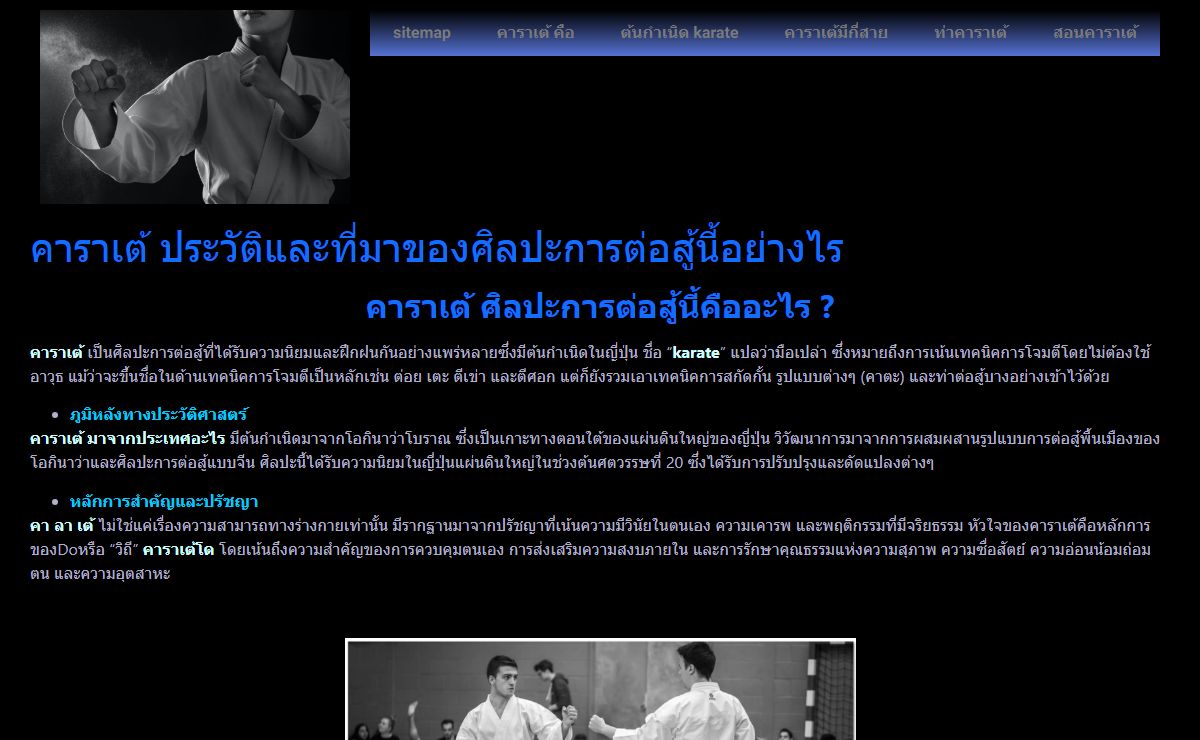 คาราเต้ การฝึกและส่งเสริมศิลปะการต่อสู้ในยุคสมัยใหม่