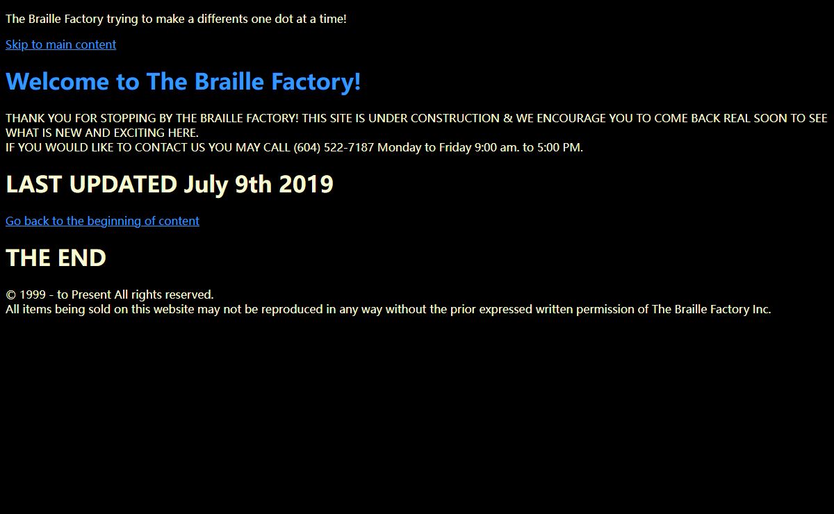 Welcome to the Braille Factory's Official Website!