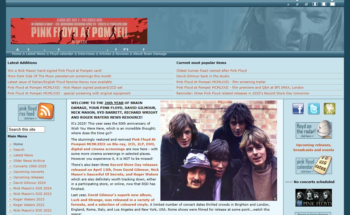 Pink Floyd news :: Brain Damage - Home