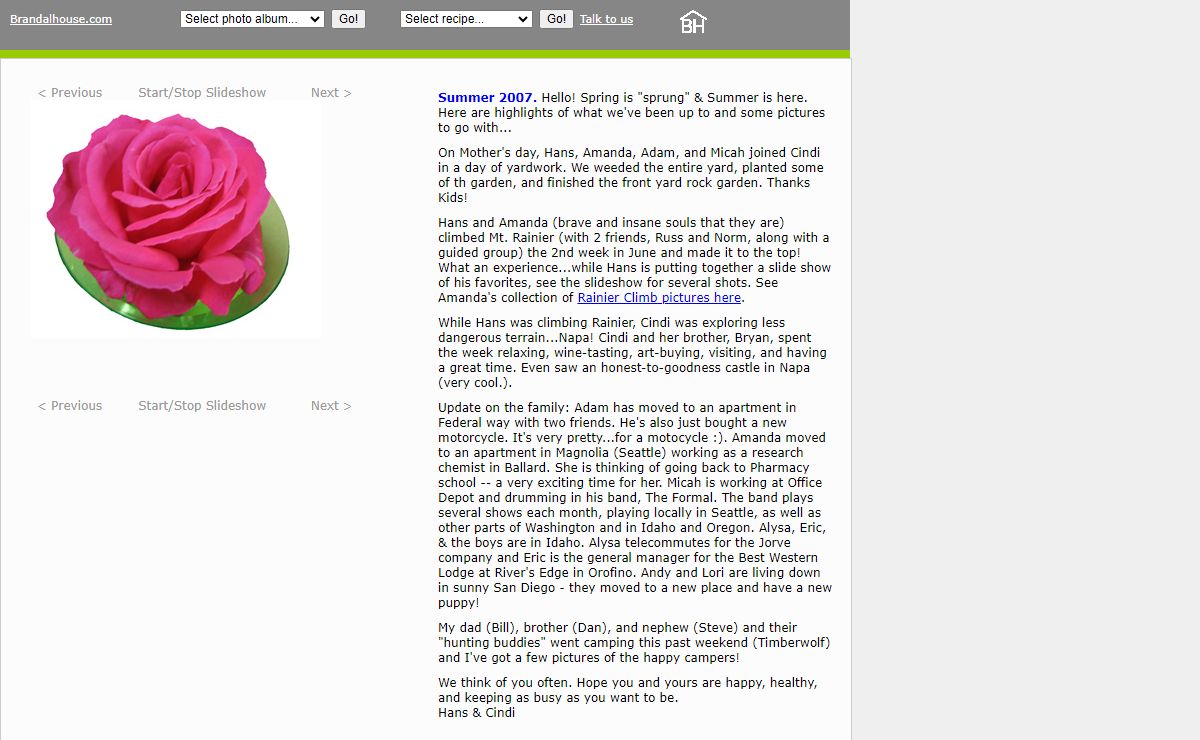 Brandalhouse.com home page