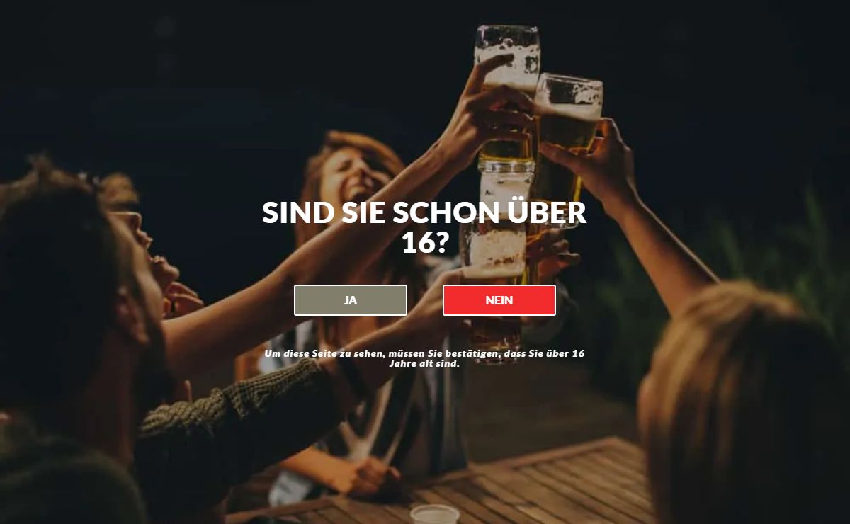 Altersabfrage - Brauunion Österreich