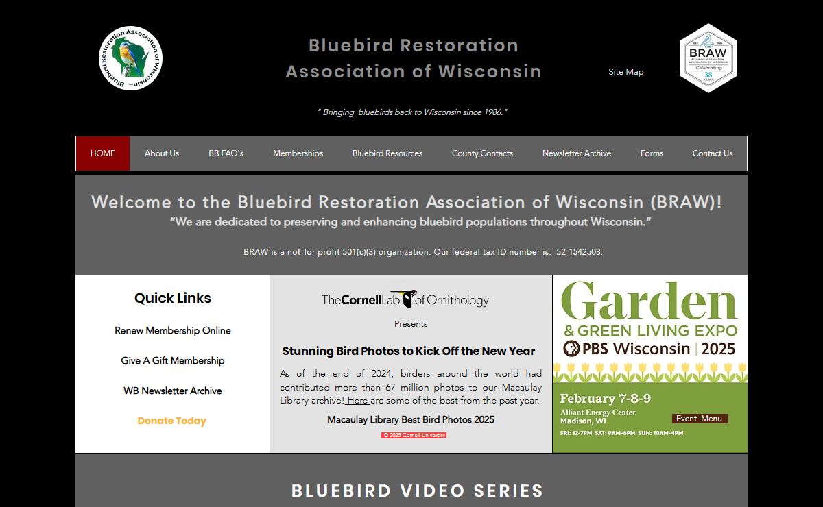 Bluebird Restoration Association of Wisconsin | Winconsin's voice for bluebird conservation | PO Box 628492, Middleton, WI 53562