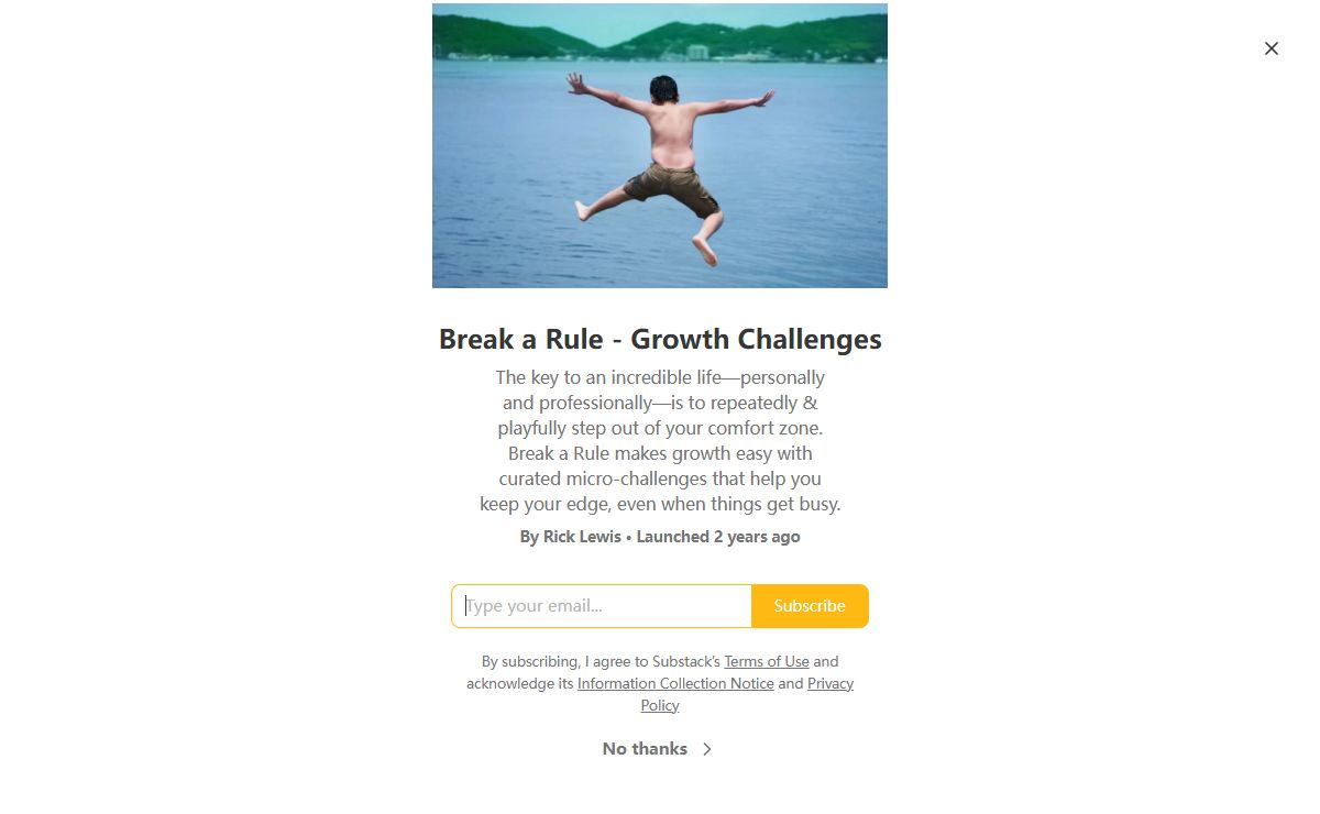 Break a Rule - Growth Challenges | Rick Lewis | Substack