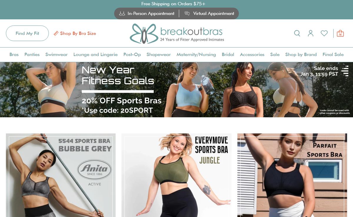 Bras, Nursing Bras & Supplies, Bra Size Swim & More | Breakout Bras