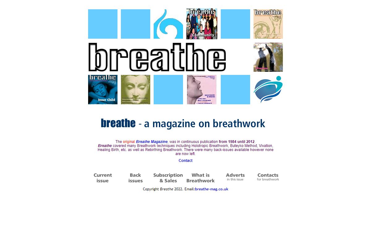 Breathe Magazine for Breathwork and Rebirthing
