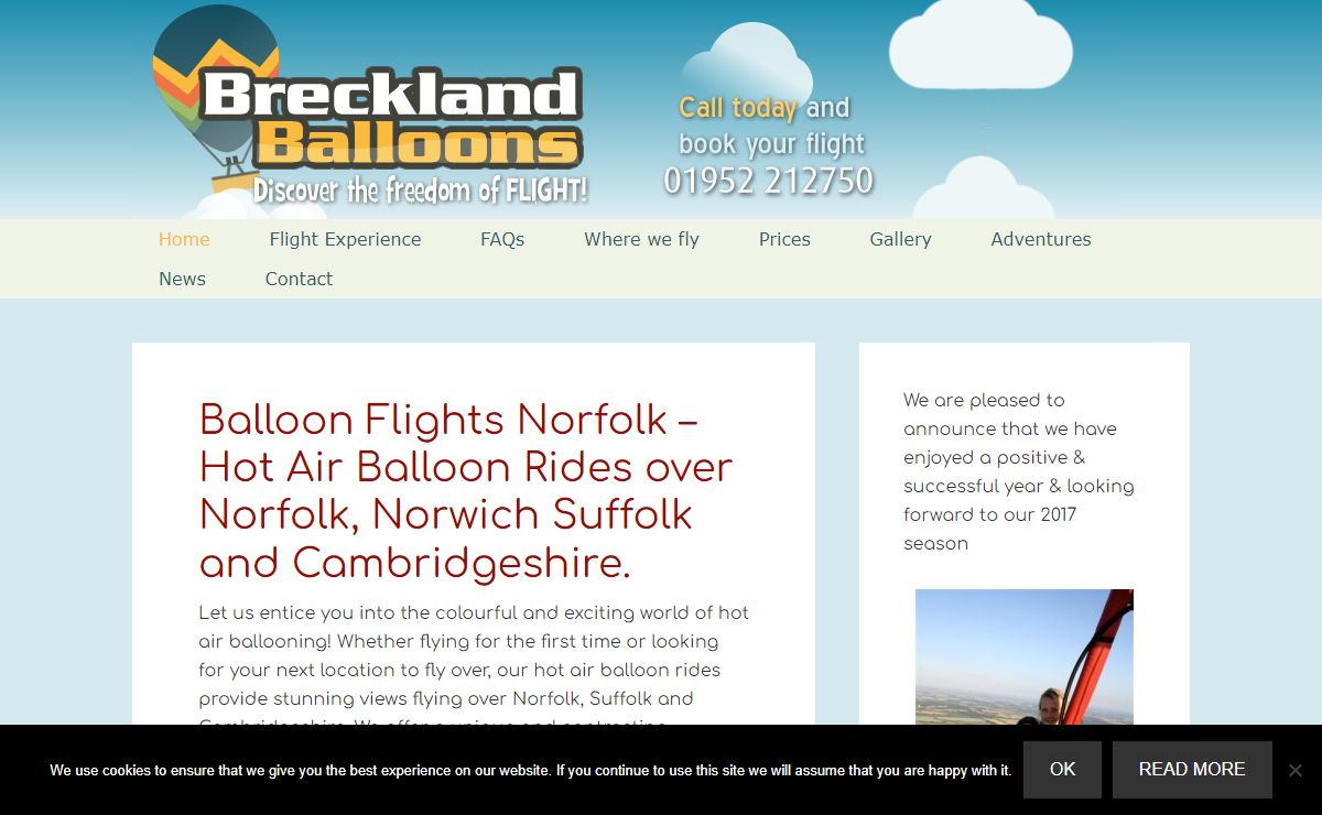 Balloon Flights Norfolk - Hot Air Balloon Rides over Norfolk, Norwich Suffolk and Cambridgeshire. - Breckland Balloons